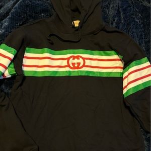 Auth Gucci Logo Sweatshirt Hoodie Sz L